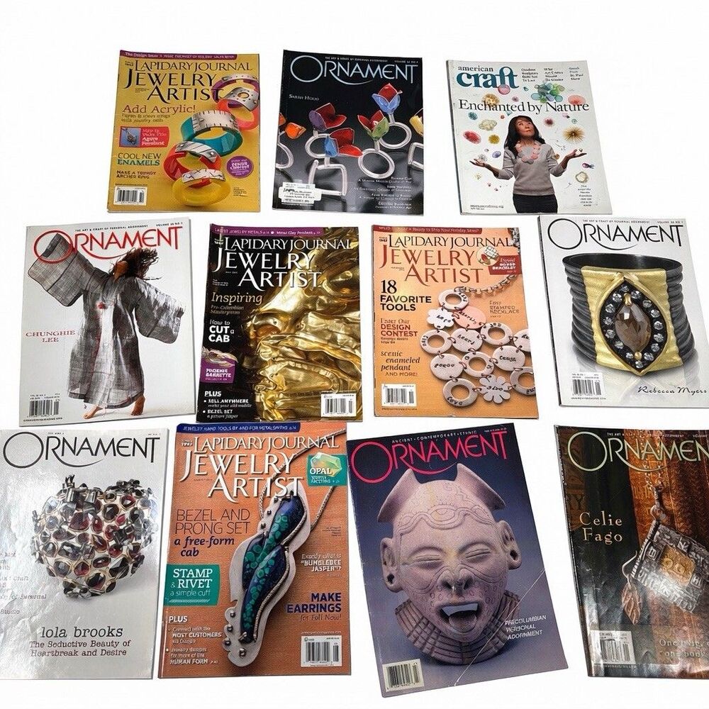 Ornament & Lapidary Journal Jewelry Artist Magazine Lot Craft Metalsmith Flaw